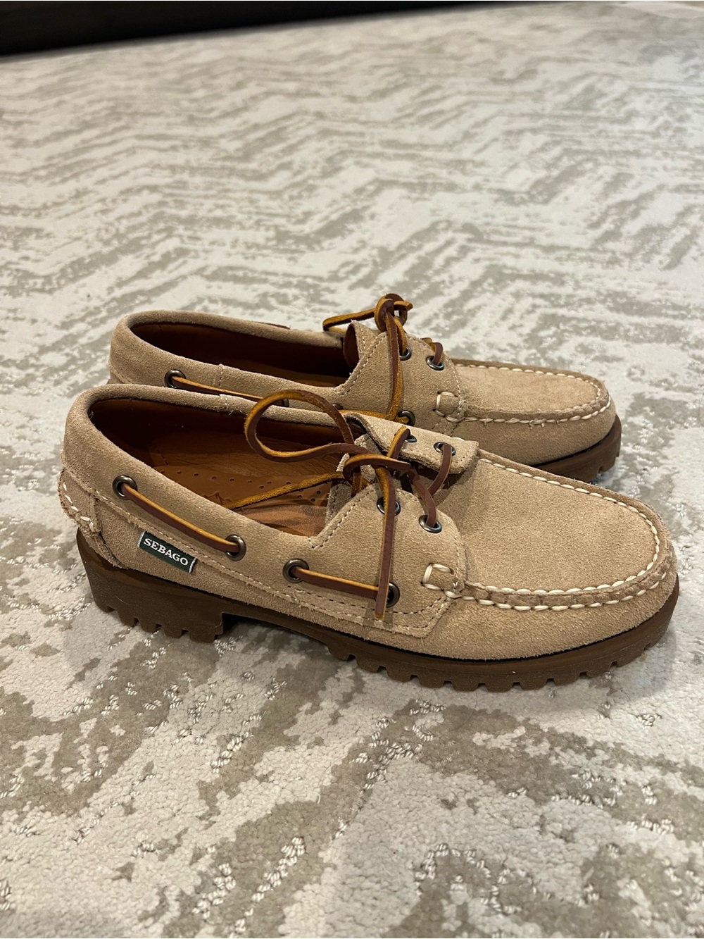 NEW Sebago Beige Suede Deck Shoes